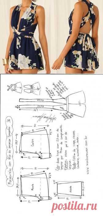 Выкройка пляжного комбинезона Модная одежда и дизайн интерьера своими руками