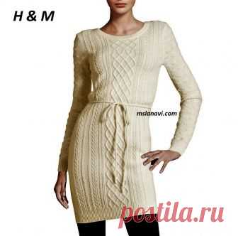 Вязаное платье спицами от H & M | Вяжем с Лана Ви
