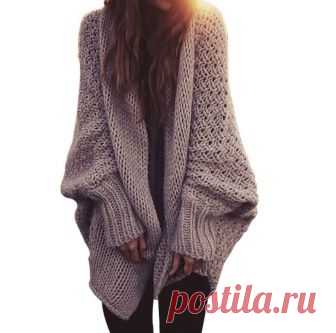 Trendy Oversize Womens Knitted Cozy Cardigan with Fashionable Batwing Sleeves  New stylish Trendy Oversize Womens Knitted Cozy Cardigan with Fashionable Batwing Sleeves in our spring-summer collection.

This Cardigan is suitable for any shape and age as well as for any occasion. It will be equally convenient at home and o...