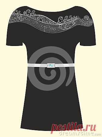 Little Black Dress With A Snake For A Girl Royalty Free Stock Images - Image: 29826029