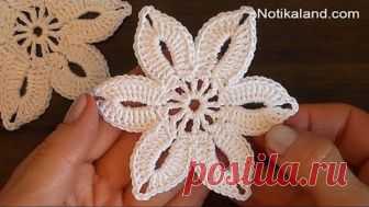 Crochet flower tutorial VERY EASY