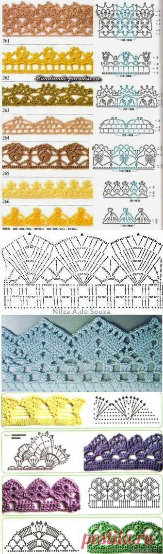 Красивая кайма крючком: чудесная подборка со схемами…. Вдохновляйтесь и творите!