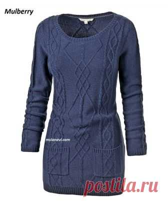 Вязаное платье спицами от Mulberry - СХЕМЫ
