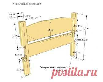 Односпальная кровать своими руками - чертеж, размеры, фото.