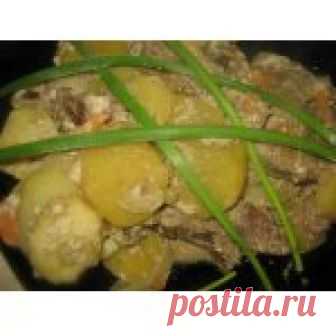 Картофель с печенью и грибами в рукаве Кулинарный рецепт