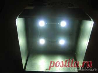 Прожектор для мастерской Давно планировал подсветку для наждака. Обычно использую потолочное освещение. Очередной раз затачивая ножи, решил сделать отдельное освещение. Можно конечно купить готовый прожектор, их достаточно в продаже. Самое ценное в работе, устройство собранное своими руками. Компоненты для изготовления в