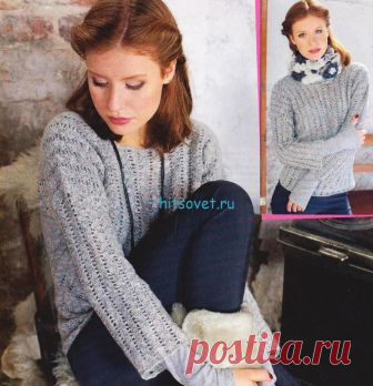 Вязание крючком женского пуловера. По-настоящему уютный, очень удобный и сказочно лёгкий пуловер. Красивая пряжа из шерсти альпака - просто волшебный материал, для которого лучше всего подойдут сдержанный рисунок и классический покрой.