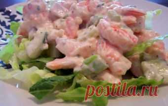 Быстрый салат с креветками / Салаты из морепродуктов / TVCook: пошаговые рецепты c фото