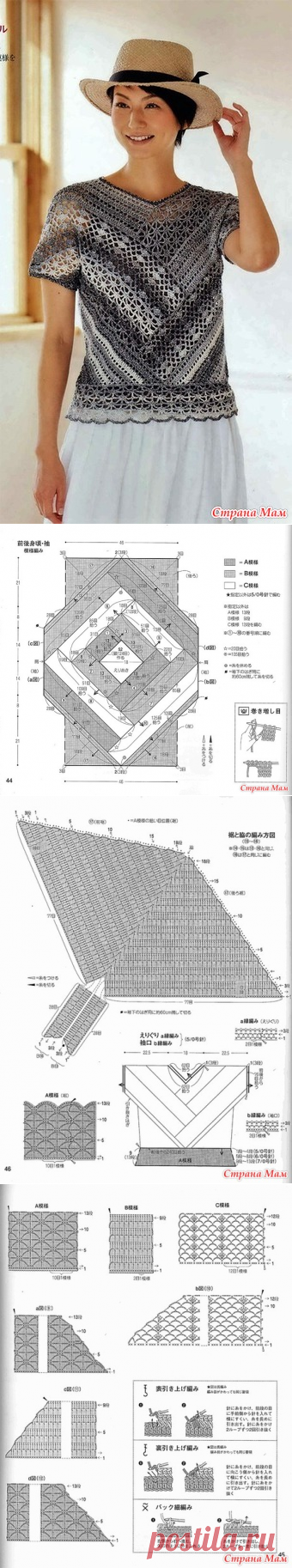 Оригинальный ажурный джемпер. Крючок. - ВЯЗАНАЯ МОДА+ ДЛЯ НЕМОДЕЛЬНЫХ ДАМ - Страна Мам