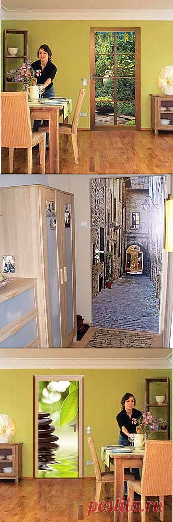 Наклейки на двери: разумное расширение пространства в небольшой квартире и райский уголок в любой комнате.