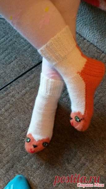 Бабушкины носочки "Рыжий кот". Вяжем вместе он-лайн