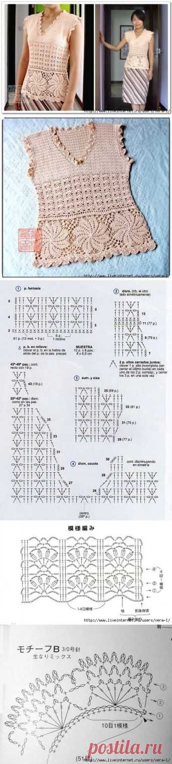 Нежно розовый топ - Все в ажуре... (вязание крючком) - Страна Мам