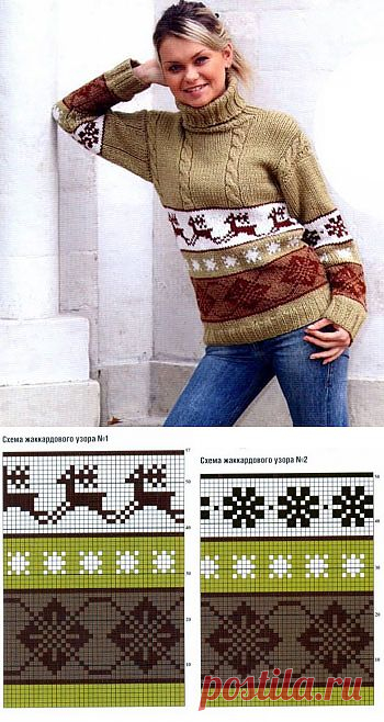 Женский свитер с оленями