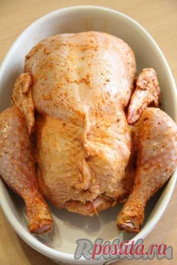 Фаршированная курица, запеченная в духовке - 12 пошаговых фото в рецепте