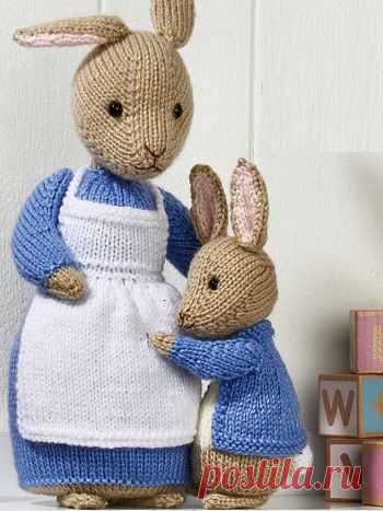 Вязаные игрушки «Кролики: мама с сыном» | DAMские PALьчики. ru