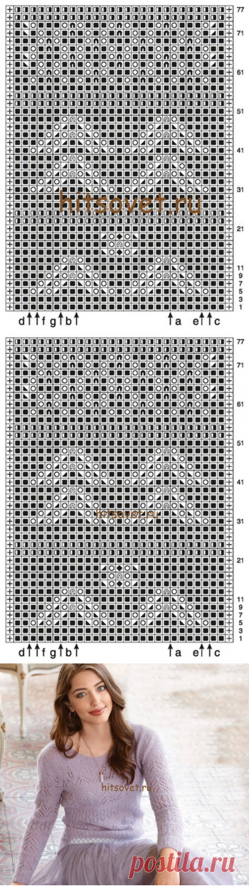 Ажурный джемпер спицами схемы