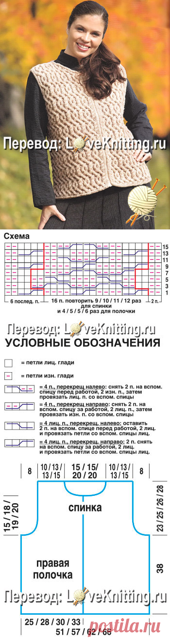Теплый жилет | Loveknitting.ru