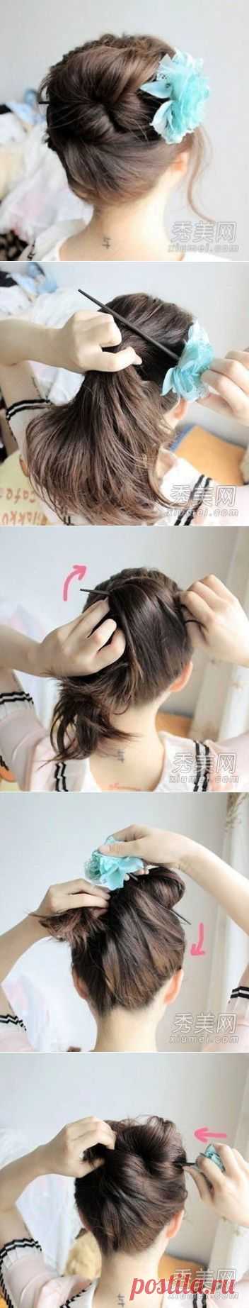 Как заколоть волосы китайской палочкой