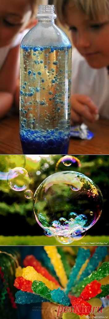 Чем занять ребенка. Волшебная бутылка, мыльные пузыри и сахарные кристаллы.