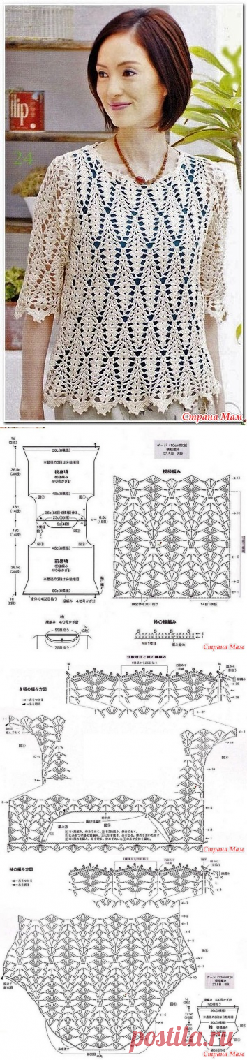 . Белая ажурная туника. - Все в ажуре... (вязание крючком) - Страна Мам