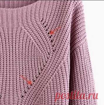 Вязание модного пуловера спицами