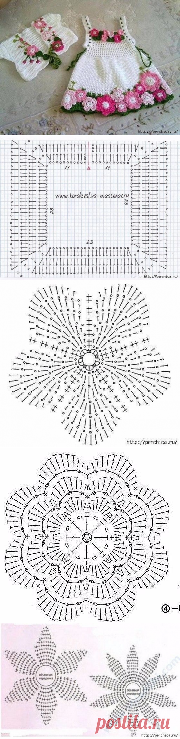 Очаровательное платье «Весна» для девочки 1 года (Вязание крючком) | Журнал Вдохновение Рукодельницы