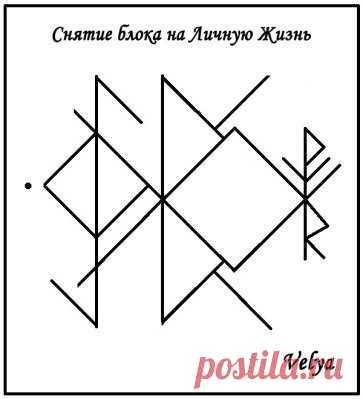 СНЯТИЕ БЛОКОВ НА ЛИЧНУЮ ЖИЗНЬ (автор - Velya). 
Руны: 
Othala — душа оператора; 
Berkano — гармоничное состояние оператора; 
Eihwaz + Thurisaz пр. и зерк. — отсечение от прошлого и исключение повтора в будущем; 
Nauthiz — принуждение к выводу блока из личного пространства оператора; 
Nauthiz зерк. — осознаваемое принуждение; 
Raido — путь вывода блока и переход к новому пониманию ситуации; 
Algiz — защита; 
Feho пр и зерк. — запрашиваемое физическое состояние оператора; ...