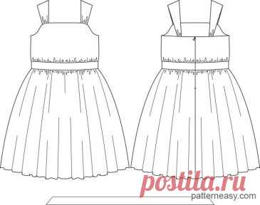 Платье
Источник: http://patterneasy.com/zametki/vykroyka-naryadnogo-platya-dlya-devochki