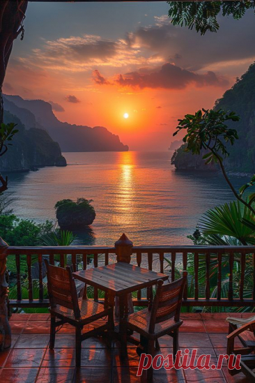 Ko Phi Phi sunset from hotel bathtub, a serene escape.