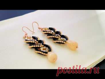 Penelope Earrings || Super Easy Tutorial || Herringbone Earrings