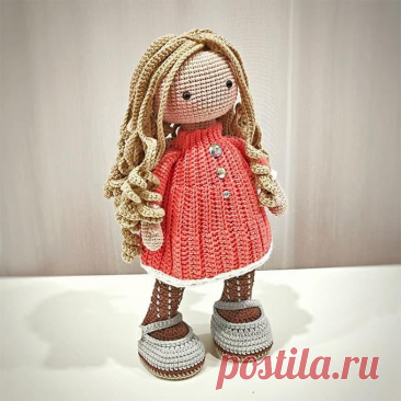 Кукла Кнопка крючком. Амигуруми схемы и описания. Автор: @anna_knitted_dolls | IRINELY.ART