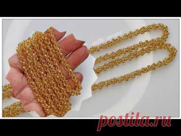 Even/Uneven, Solid Gold Chain/Beaded jewellery making Tutorial/Diy