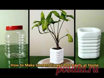 Pots "Easy DIY: Crafting Beautiful Cement Flower Pots at Home 🌼"