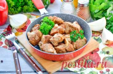 Жареное мясо на сковороде рецепт фото пошагово и видео - 1000.menu