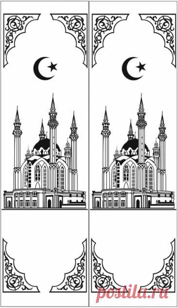 Векторный Пескоструйный рисунок Мечеть | Хороший дизайн: Скинали Фрески Фотообои Пескоструйные рисунки