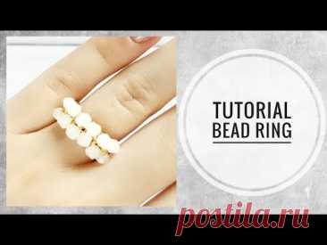 #МК - Нежное колечко из бисера и биконусов | #Tutorial - A delicate ring of seed beads and bicone