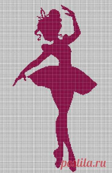 Принцесса балет силуэт схема вышивки крестом в pdf