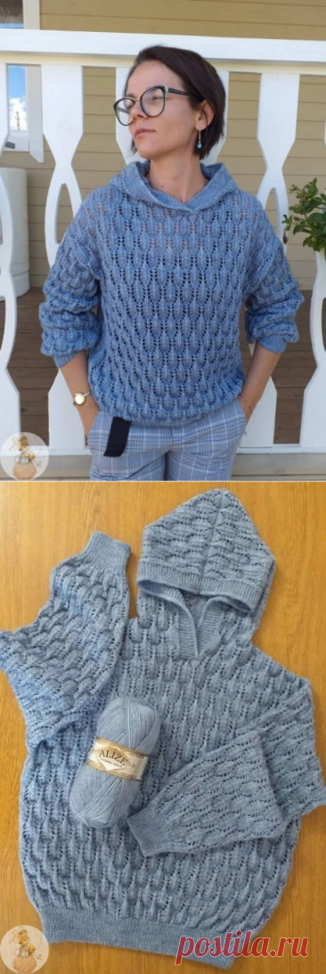 Вяжем свитер с капюшоном