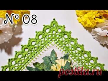 BARRADO DE CROCHÊ COM CANTO Nº 08 PASSO A PASSO #bicodecrochecomcanto