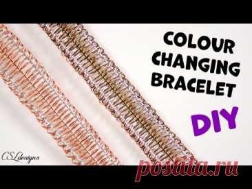 Colour changing wire macrame bracelet tutorial