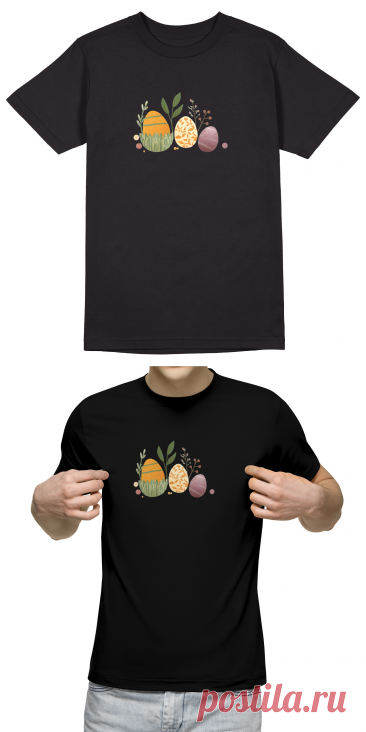 Мужская футболка «Декоративные пасхальные яйца» цвет белый - дизайнер принта Anstey