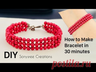 DIY Pearl Bracelet in 30 Minutes || Friday Fun Bracelet || Diagonal Right Angle Weave