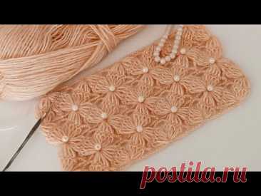 This pattern is so easy, only 4 rows! It is an embossed puff flower crochet pattern.