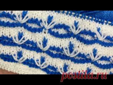 ОЧАРОВАТЕЛЬНЫЙ узор спицами | Простой и очень КРАСИВЫЙ | Beautiful knitting pattern for beginners