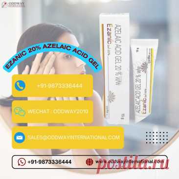 Looking for radiant skin? Try Ezanic 20% Azelaic Acid Gel from Oddway International! Our globally recognized pharmaceutical export company is dedicated to providing high-quality skincare solutions at affordable prices. Say goodbye to blemishes and uneven skin tone with our clinically proven formula. With fast shipping and timely delivery, you can trust us for all your skincare needs. Don't settle for less - buy Ezanic Gel only from Oddway International and experience the difference today!