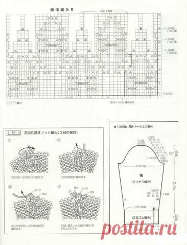 11 моделей спицами из японского Let's Knit Series. Большие схемы узоров хорошего качества. Третья заключительная часть | Галина Knitting | Дзен