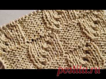 Узор "Шахматы" с диагоналями ажурных дырочек➡️🧶❤️knitting pattern.