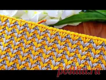 Unique Very Easy Crochet sewing pattern baby blanket consisting of two rows for beginners