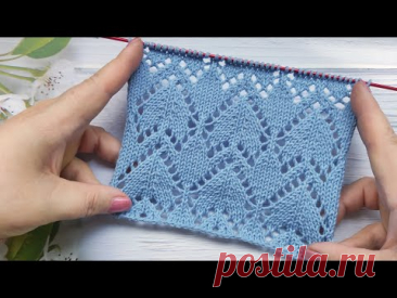 Lace Leaf Knit Stitch | Ajour-Blattmuster stricken | Punto Hojas Caladas| Point de Feuilles Ajourées