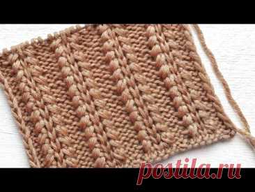 Шикарная объёмная резинка спицами 💥 Для вязания шапок, свитеров